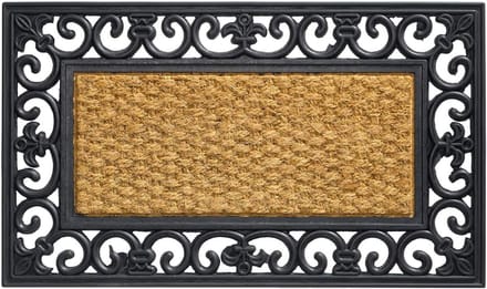 Hamat Rubbermat Kokos Rechthoek - Deurmat - 75x45 cm Bruin Zwart