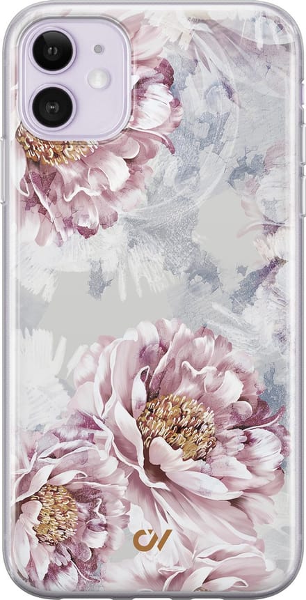 Hoesje geschikt voor Apple iPhone 11 - Floral Print - - Beige - Apple - Casevibes