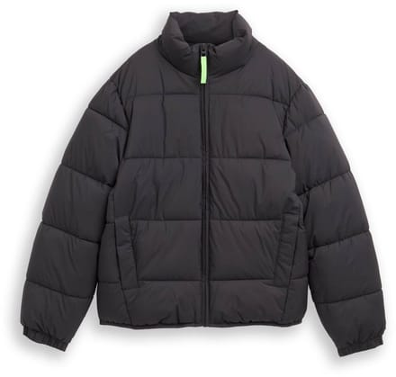 Tom Tailor - Pufferjack met opstaande kraag - Maat 164 - coal grey