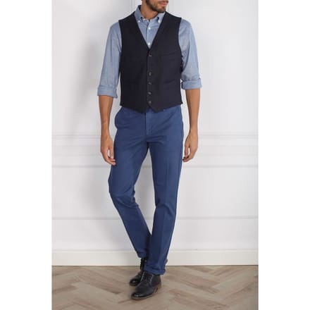 River Woods Classic Gilet With Collar Blue Größe: 46 | Gilets Outlet | Herren | Blau