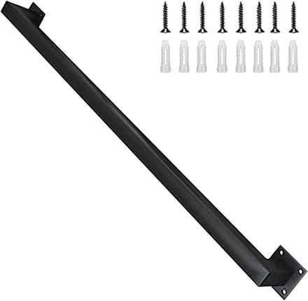 Trapleuning Set - Veiligheidsleuning Metaal - Trap Veiligheid - Smeedijzer Duurzaam - 250cm - Zwart