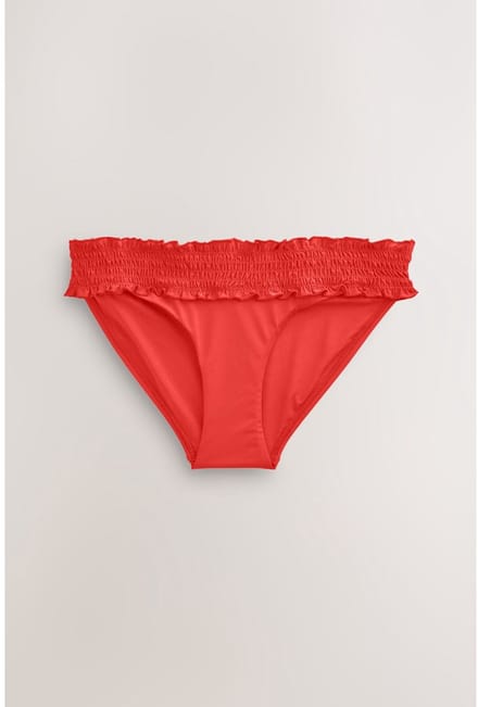 Next - Dames - Gerimpelde bikinislip met hoge taille - Rood
