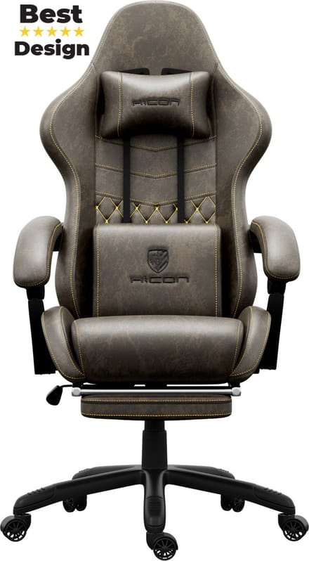 HICON® Kaiser Gamestoel - Bureaustoel - Ergonomische bureaustoel - Volwassenen - Verstelbaar - Bruin