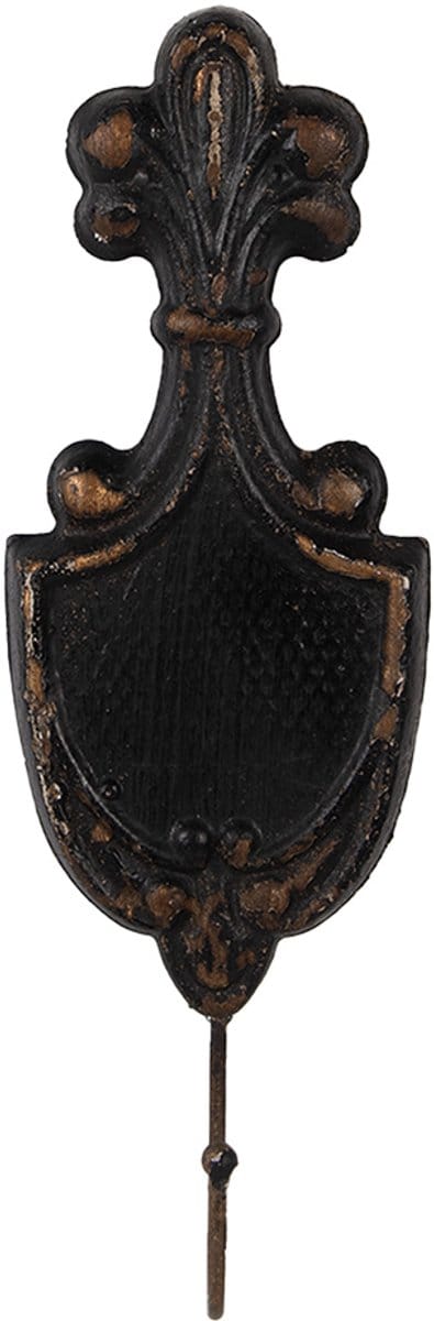 Clayre & Eef Wandhaak 12x4x38 cm Zwart Metaal