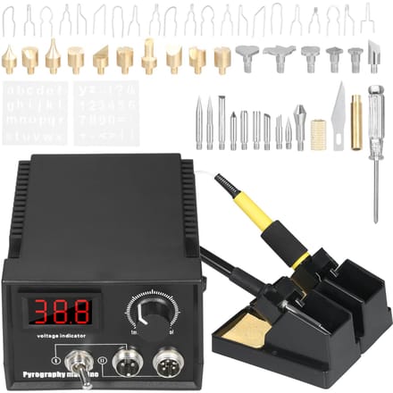 60W 220V 55-delige houtbrander pyrografie hout leer brandgereedschapsset instelbare temperatuur 32 Fahrenheit tot US Plug