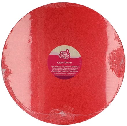 FunCakes Cake Drum Rond - Rood - Ø35,5 cm / 12 mm - Taartonderlegger - Taartkarton