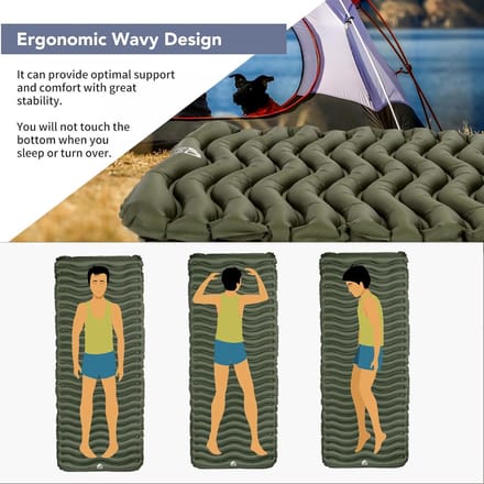 Opblaasbare luchtmatras voor camping - Vochtbestendig, waterdicht en antislip - MULTI-WAY