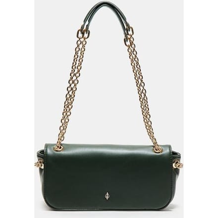 Stradivarius Schoudertas met ketting en logo  Flessengroen OS