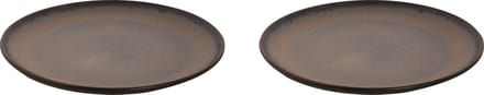 Palmer - Bord - Houston - 28 cm - Zwart/Grijs - Stoneware - Bordenset - 2 stuks
