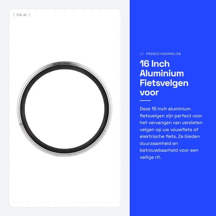 Dailygoods - 16 Inch Aluminium Fietsvelgen voor Vouwfietsen