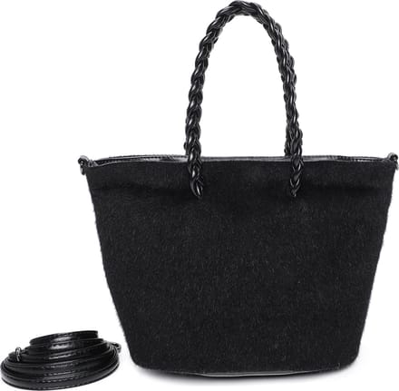 Ines Delaure - Trendy teddy handtas - zwart
