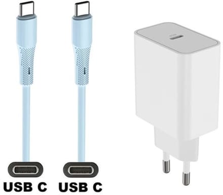 45W super snellader + 1,0m USB C naar C kabel. Universele PD lader. Oplader adapter past op Kobo (Rakuten) eReader Elipsa, Elipsa 2E, Sage, Libra 2, Libra Colour, Clara 2E, Clara Colour, Clara BW - Kindle (Amazon) Scribe