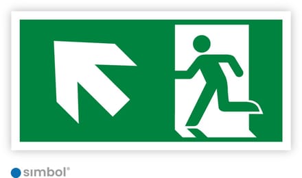 Simbol® - Sticker Nooduitgang Links Boven - Formaat 20 x 40 cm.