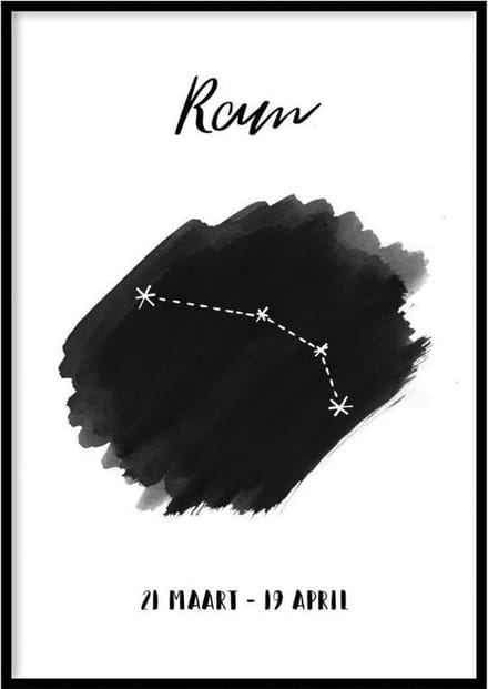 Poster Sterrenbeeld Ram - 50x70 cm - Sterrenbeeld Poster - WALLLL