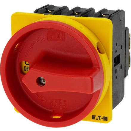 Eaton P3-63/EA/SVB Nokkenschakelaar Uitschakelbaar 63 A 690 V 1 x 90 ° Geel, Rood 1 stuk(s)