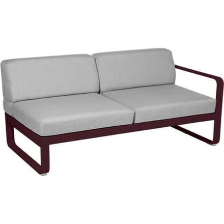 Fermob BELLEVIE 2 zits module rechts - B9 zwarte kers - 79 Flanelgrijs
