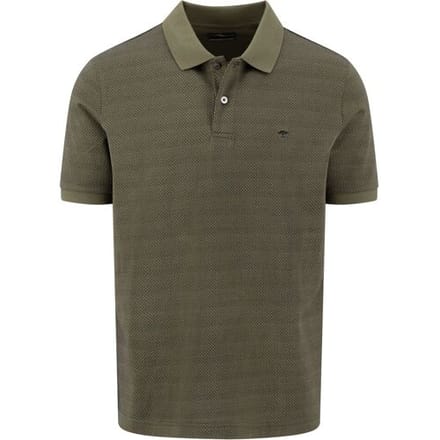 Fynch-Hatton Polo 2-Tone Mercerized Structure Cotton Donker Khaki / male