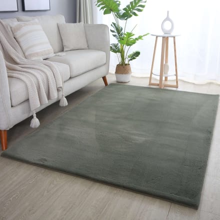 Flycarpets Teresa Hoogpolig Fluffy Vloerkleed - Groen - 80x150 cm
