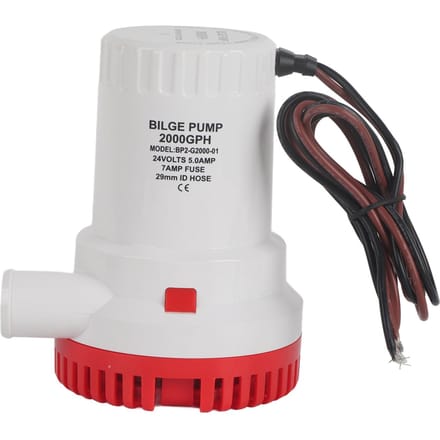 Pompe de cale silencieuse pour bateau, submersible, micro-vidange, pour étang, piscine, 2 000 GPH, 24 V