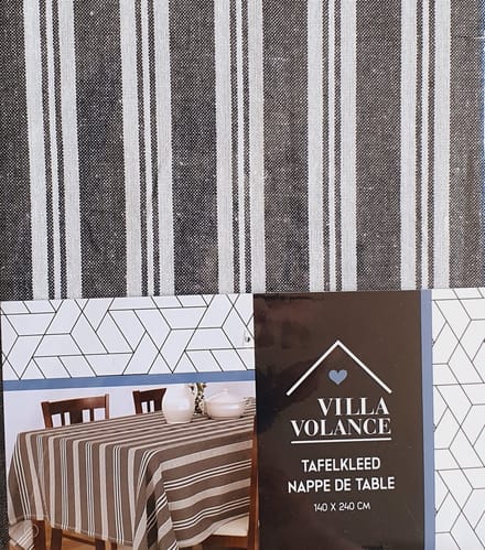 Villa-Volance-Tafelkleed-Katoen-Zwart-Gestreept-140x240cm