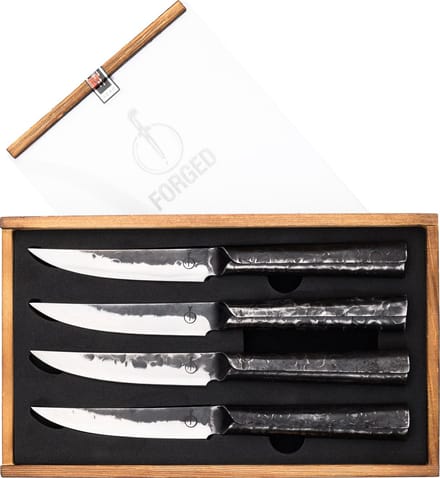 Forged Brute Steakmessen 4-delig - RVS - In Houten Gifbox