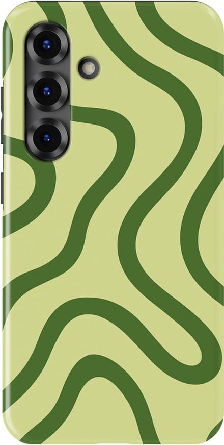DripCase Curvy Lines Hoesje Samsung Galaxy S25 FE | Backcover met Mag | Design Tough Case Samsung Galaxy S25 FE Leaf Loop