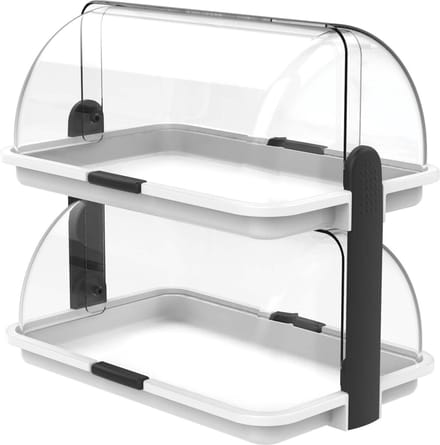 Biesse L170-01 Kunststof Buffetvitrine - Broodbox - Dubbel - 38x26x36cm - witte bodem