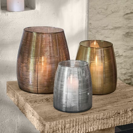 LOBERON Windlicht set van 3 Uvenar goud/zilver/brons