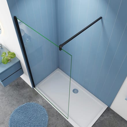 Inloopdouche Blossom - 60x200cm 8mm - Helder Glas - Antikalk - Mat Zwart