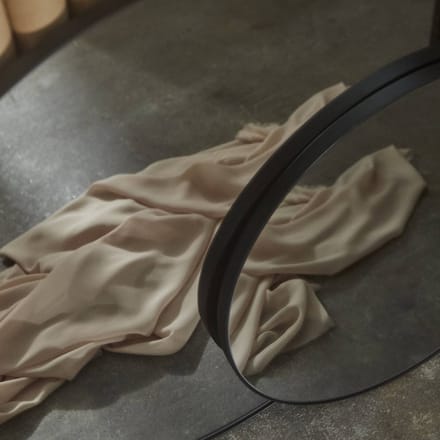 AYTM Spiegel Circum, grijs/zwart, Ø 70 cm, glas, MDF-hout