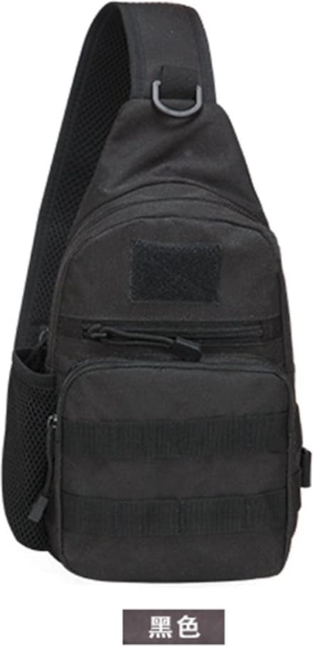 T24-B04 : M2 Sling- schouder- buik- rug- draag- tas, Zwart Python
