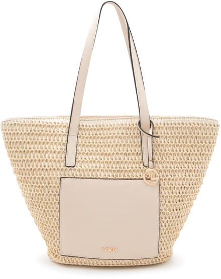 L.CREDI shopper schoudertas Ramina Shopper White Sand beige