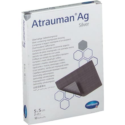 Hartmann - Atrauman AG - zilverhoudend zalfkompres - steriel 5 x 5cm