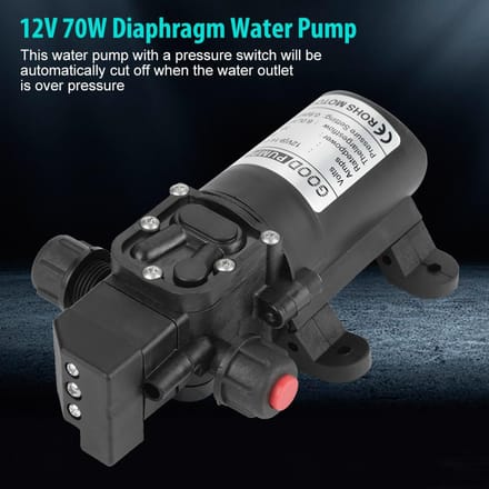 DC 12V 0,9 MPa 6L/min Water Hoge Druk Membraan 70W Zelfaanzuigende Pomp