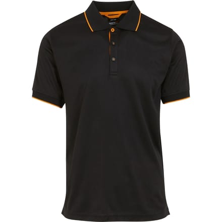 Regatta Heren Navigate Poloshirt met Korte Mouwen (Zwart/Oranje Pop)