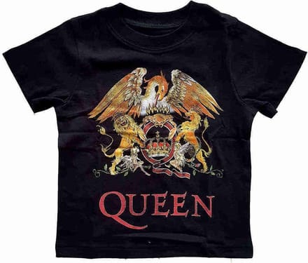 Queen - Classic Crest Kinder T-shirt - Kids tm 2 jaar - Zwart