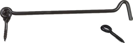 AMIG windhaak / windhaken - staal - zwart - L15 cm - D6 mm - met schroefoog