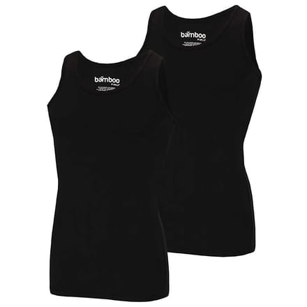 Bamboo - Hemden Heren - Onderhemd Heren - 2-pack - Zwart - XL - Singlet Heren - Bamboe - Apollo