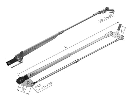 Roca Parallelarm W10/12/38L, RVS electr.gepolijst 324-462mm