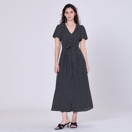 Polka stip flard shirt-jurk