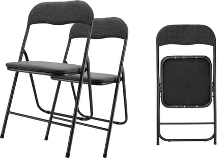 Klapstoel Set van 2 - Inklapstoel Zwart - Eettafelstoelen - Opklapbare Stoelen - Geschikt tot 100 kg
