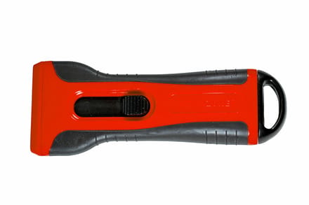 Glasschraper Rood/Zwart – Met 4 Reservemessen 13x5cm