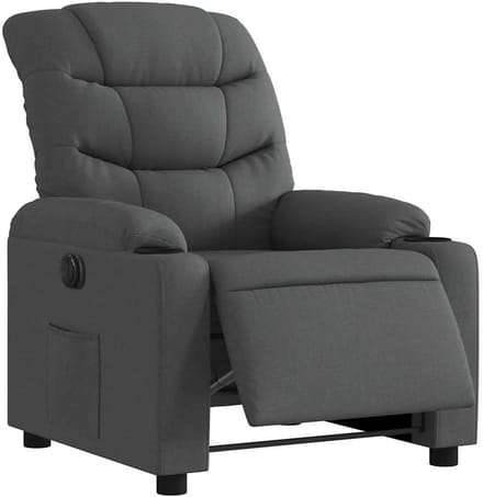 Elektrische Fauteuil - Relaxstoel Leunstoel - Ontspannen Zitten - Elektrisch Verstelbaar - 110kg Gewicht - Donkergrijs