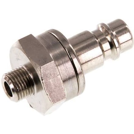 Vernikkeld Messing DN 7.2 (Euro) Luchtkoppeling Insteeknippel G 1/8 inch Buitendraad Double Shut-Off - CLP7-M-BN-SV-018