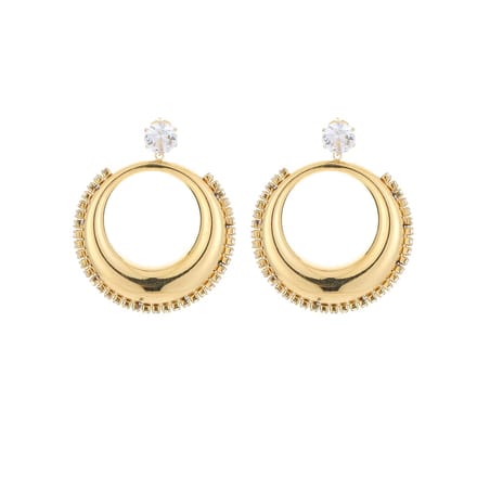 Michelle Bijou - Chuncky strass oorbellen - Goudkleurig