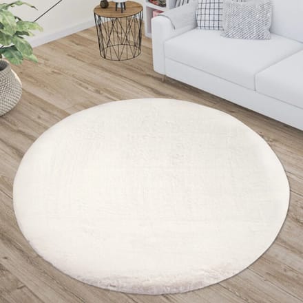 Muratap Paradise fluffy soft vloerkleed hoogpolig effen tapijt - 120 cm rond
