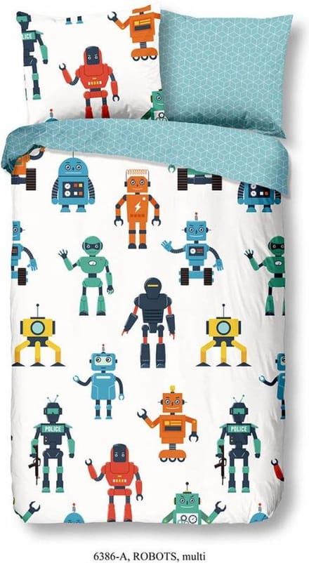 Good Morning Kinderdekbedovertrek "robots" - Multi - (140x200/220 cm) - Katoen