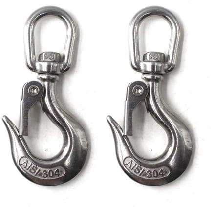 Zware Draaibare Hijshaak van Roestvrij Staal - WLL 150 kg (2-pack)