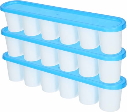Plasticforte Grote ijsblokjes/klontjes vormen - 4x - 30 x 6 cm - met deksel