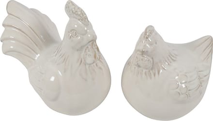 Countryfield Set van kipjes Hen en Haan wit H13.5cm Pasen